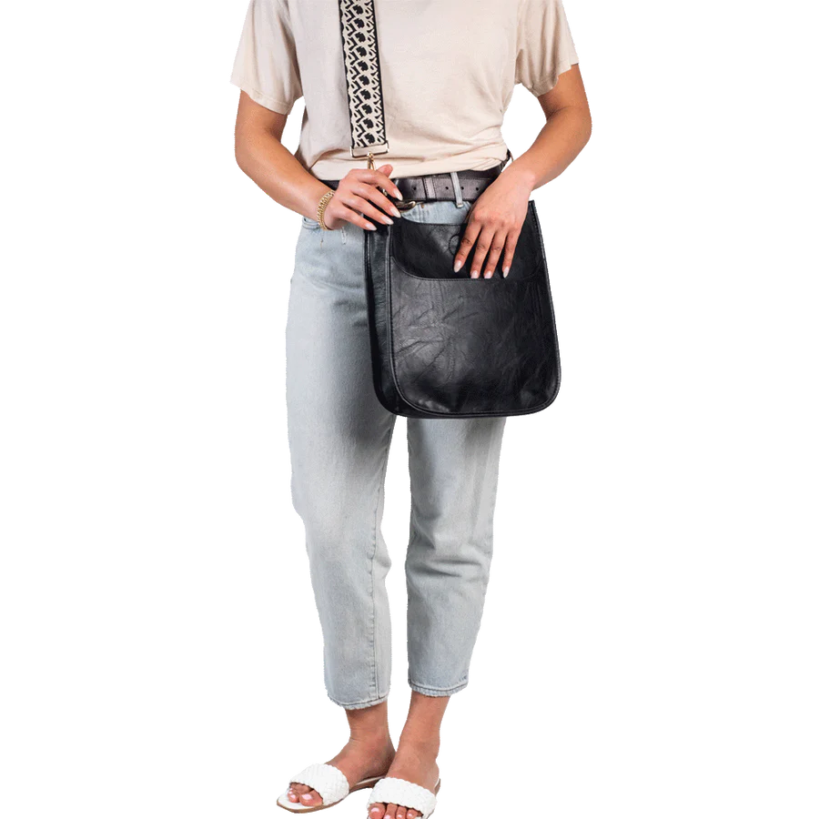 Classic Vegan Leather Messenger - Southern Belle Boutique