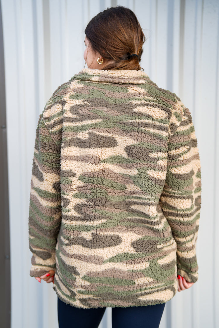 Camo Teddy Pullover - Southern Belle Boutique