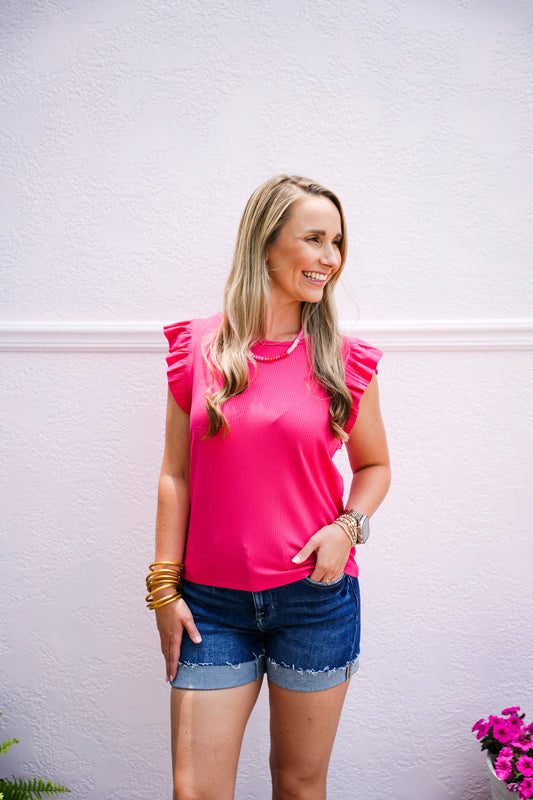 Akiko Rib Top - Pink Paradise - Southern Belle Boutique