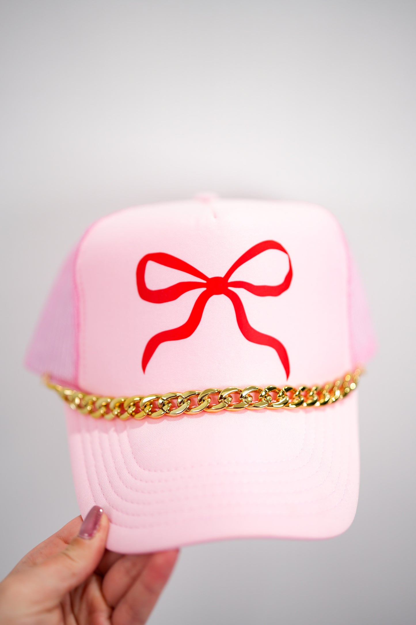 Pink Bow Trucker Hat - Southern Belle Boutique