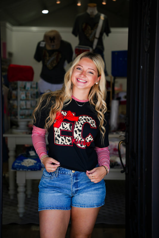 Striped Mesh Top - Red - Southern Belle Boutique