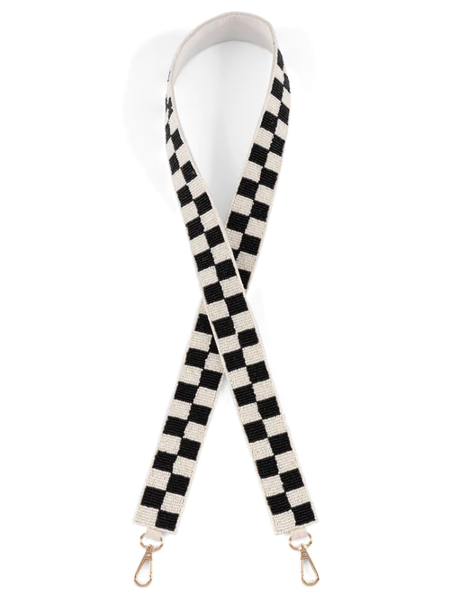 Checker Pattern Beaded Bag Strap - Southern Belle Boutique