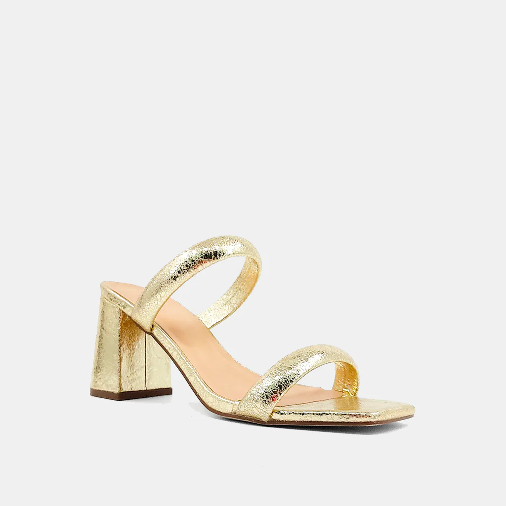 Farah Gold Heel Sandal - Southern Belle Boutique