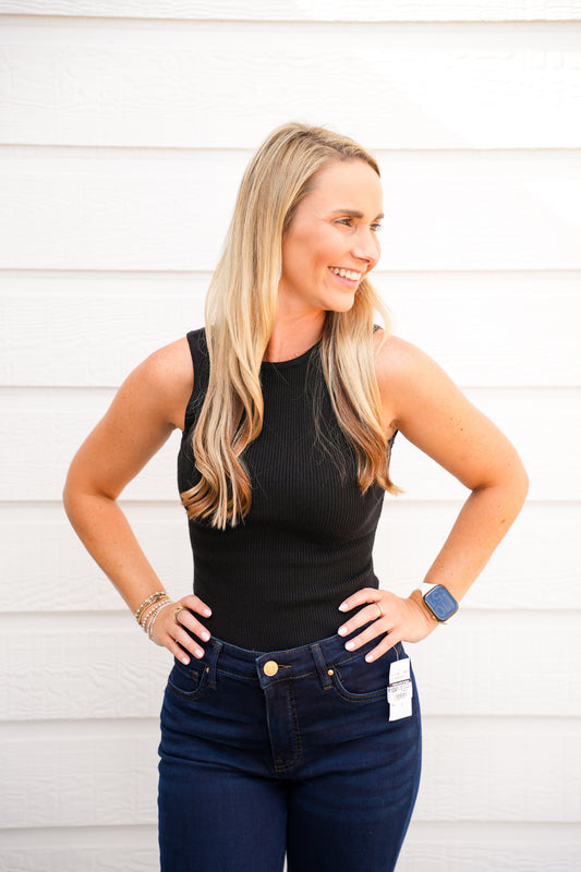 Black Square Neck LS Bodysuit