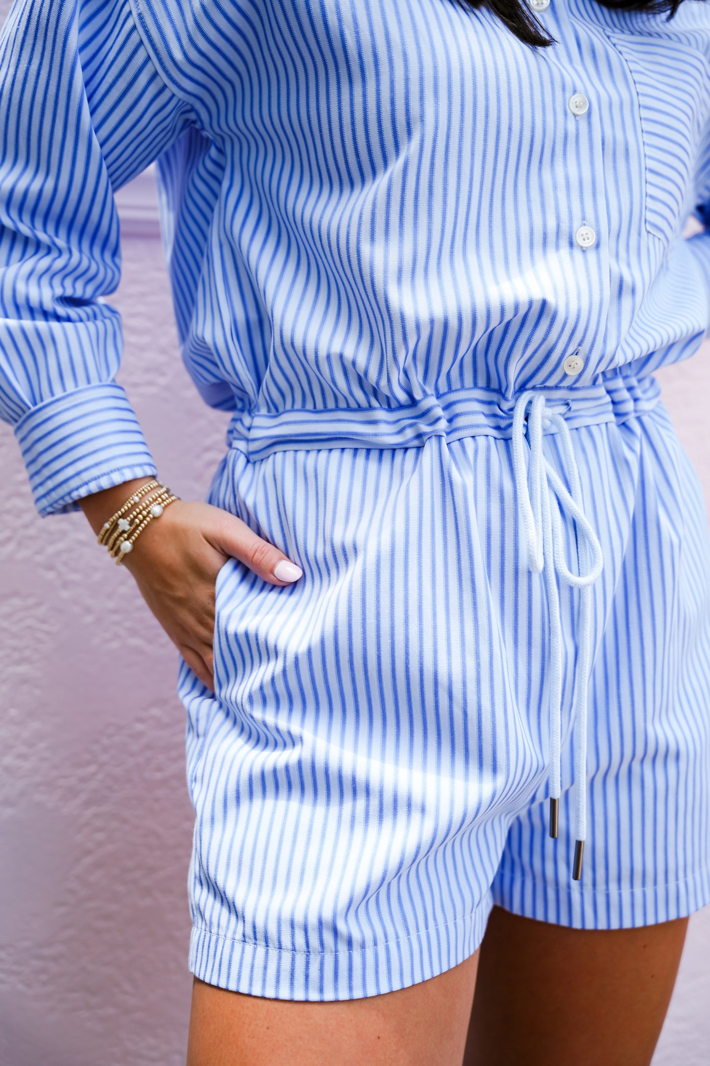 Striped Blue Romper