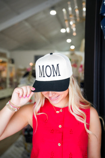 Mom Truck Hat - Black/Cream - Southern Belle Boutique
