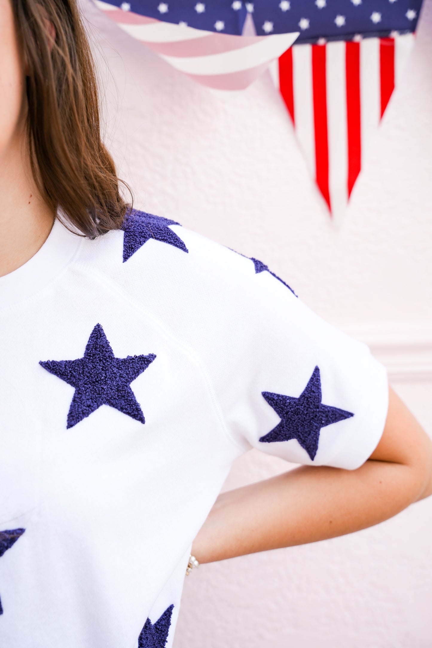 Stars Lightweight Short Sleeve Sweatshirt - Southern Belle Boutique
