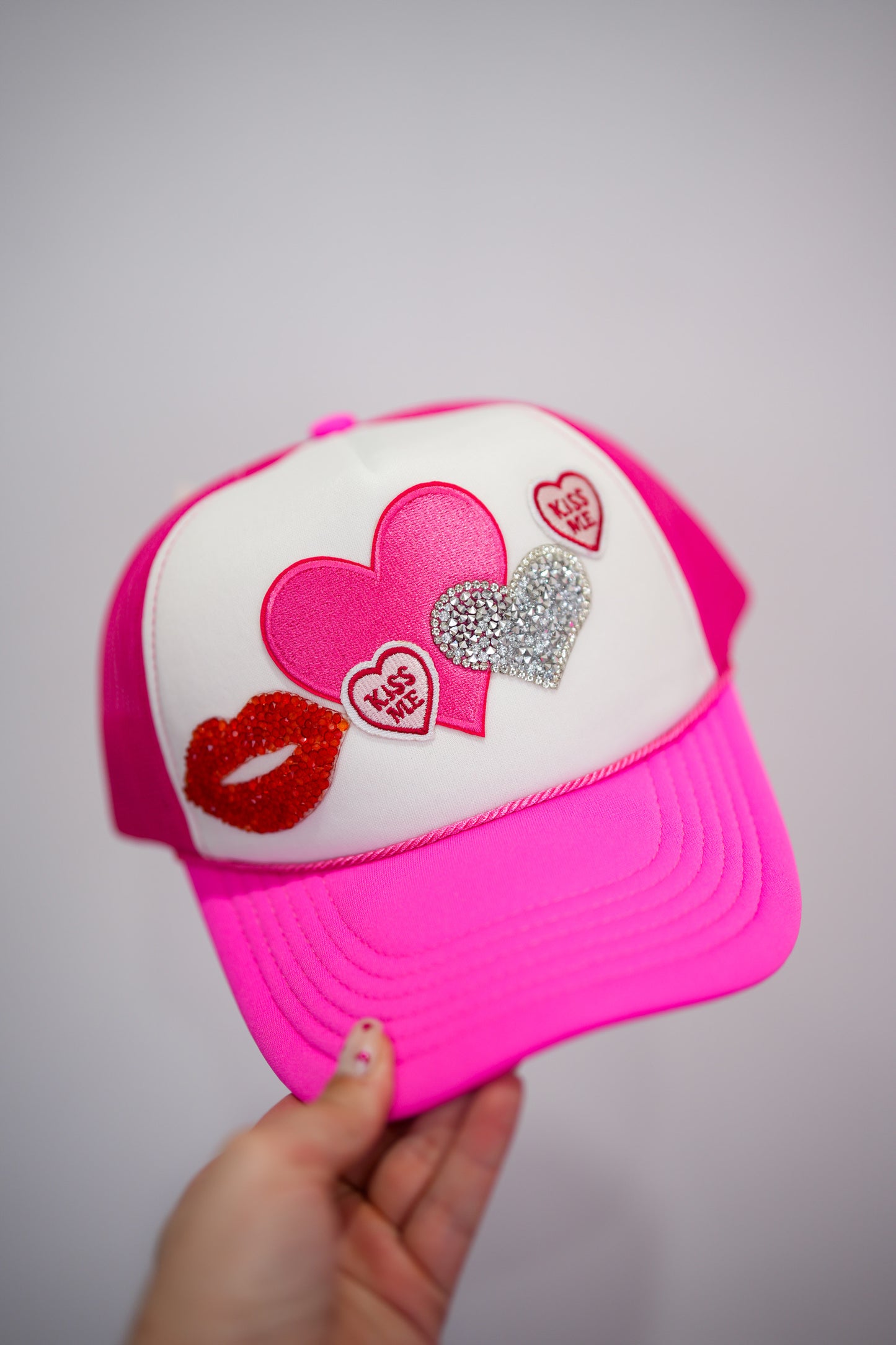 Kiss Me Trucker Hat - Hot Pink - Southern Belle Boutique