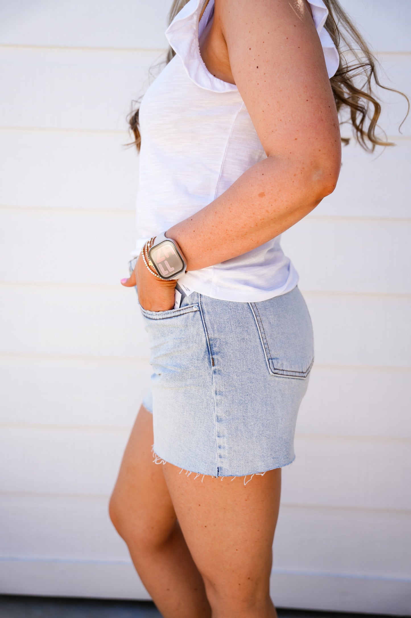 Jane High Rise Long Short Raw Hem - Deep - Southern Belle Boutique