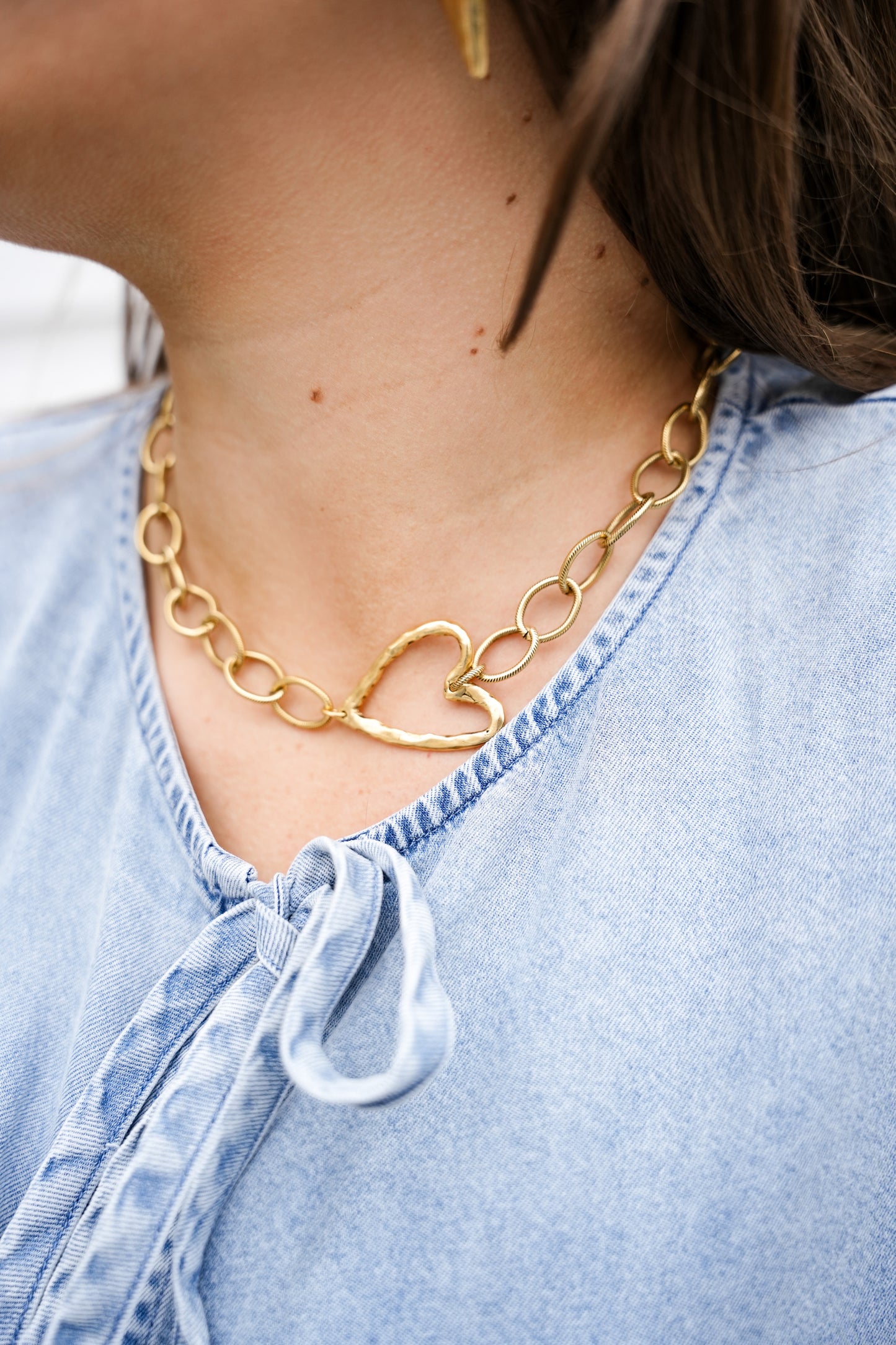 Gold Heart Choker - Southern Belle Boutique