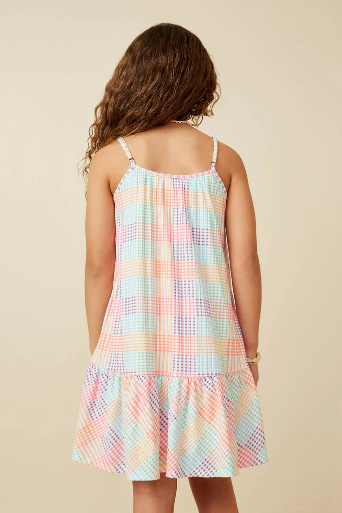 Checker Multi Pink Tank Dress - Southern Belle Boutique