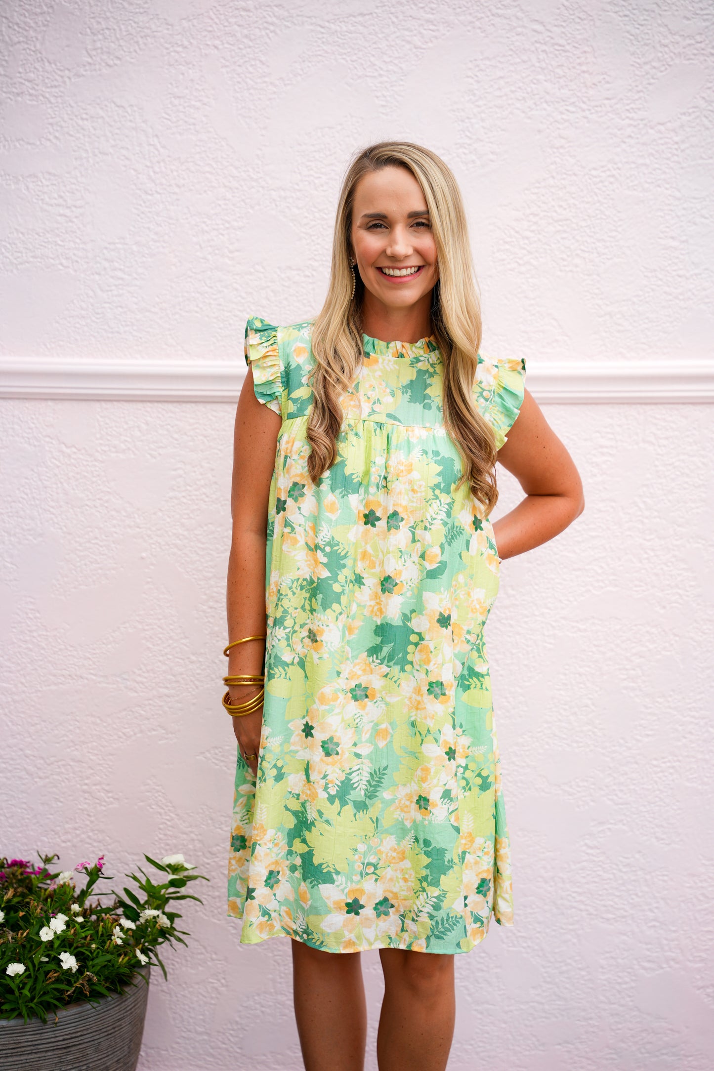 Sage Floral Babydoll Dress
