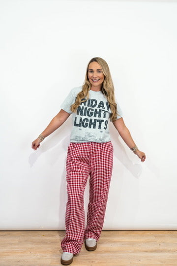 Red Gingham Pants - Southern Belle Boutique