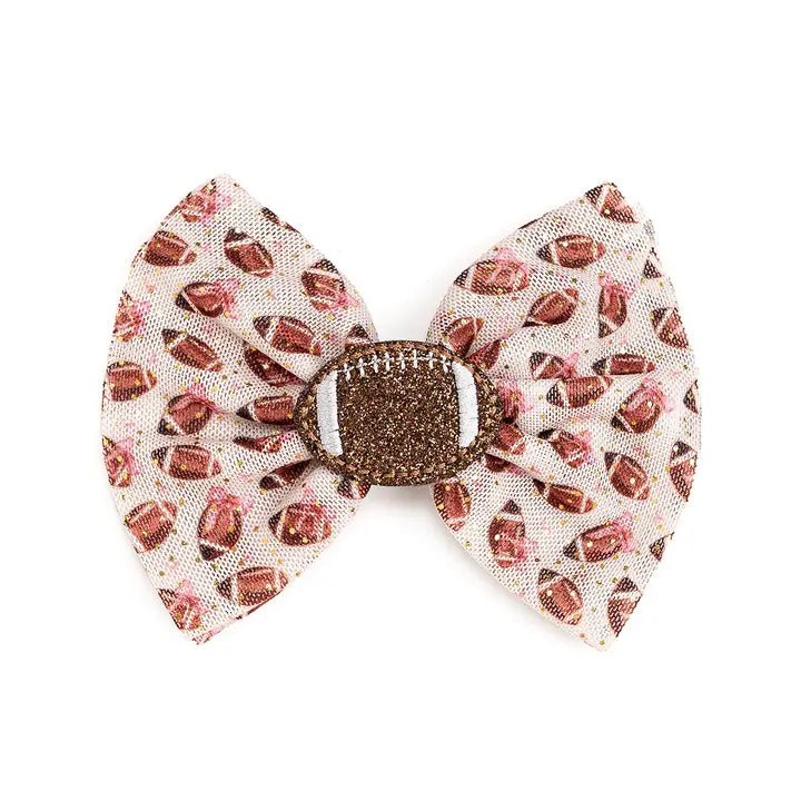 Football Cutie Tulle Bow Clip - Southern Belle Boutique