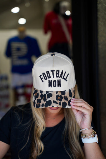 Football Mom Leopard Trucker Hat