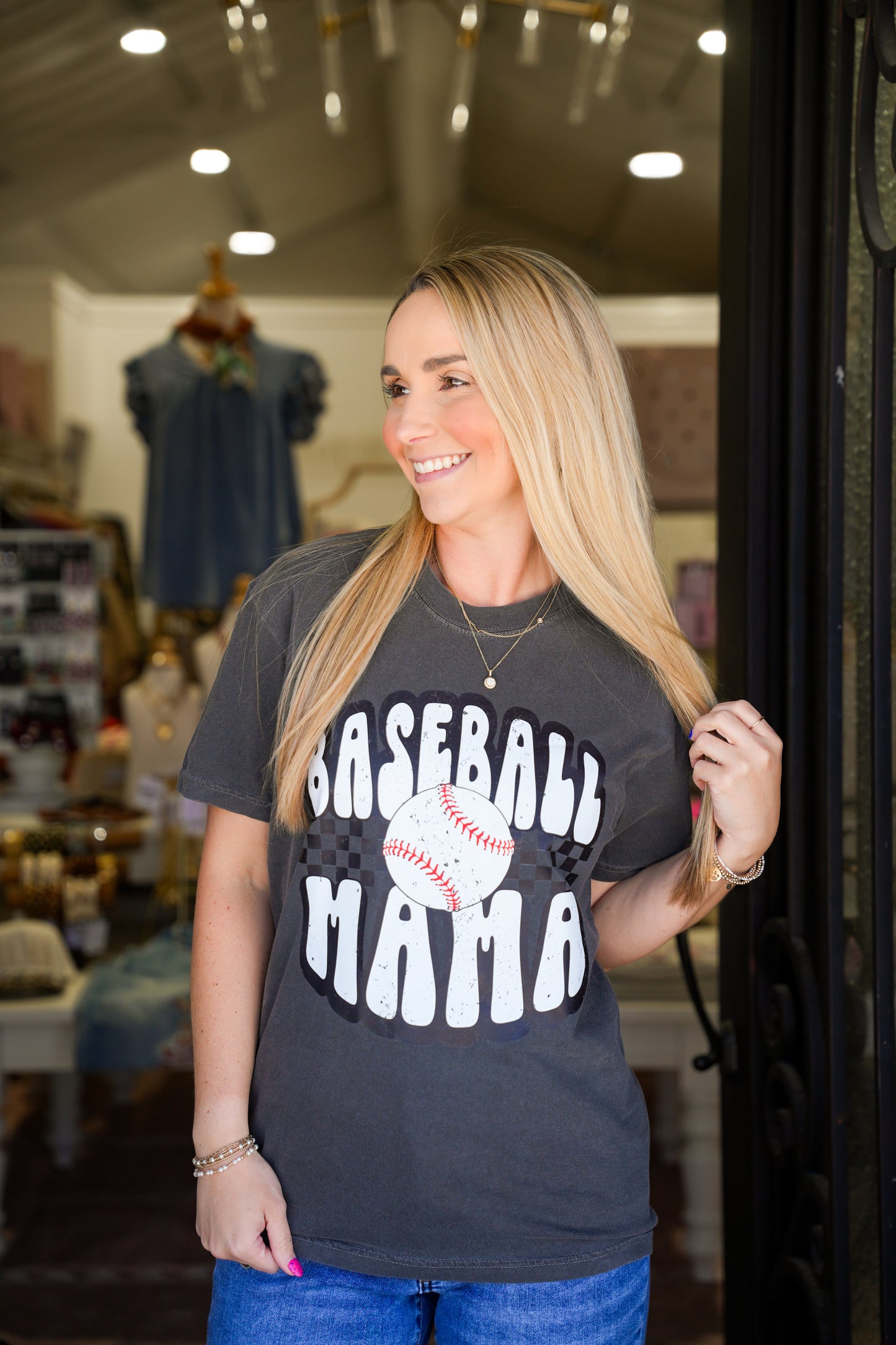 Baseball Mama Tee - Grey - Southern Belle Boutique