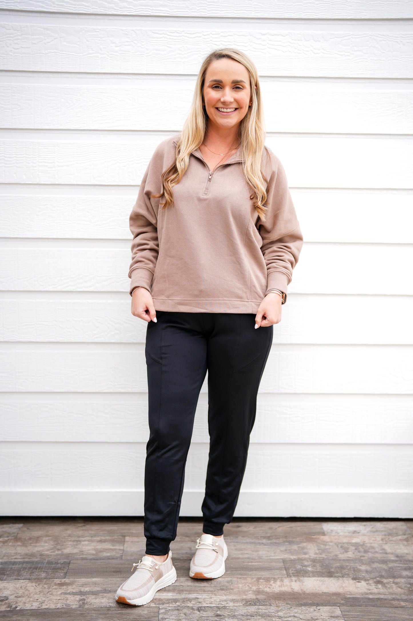 Cuffed Joggers with Zippered Pockets - Black - Southern Belle Boutique
