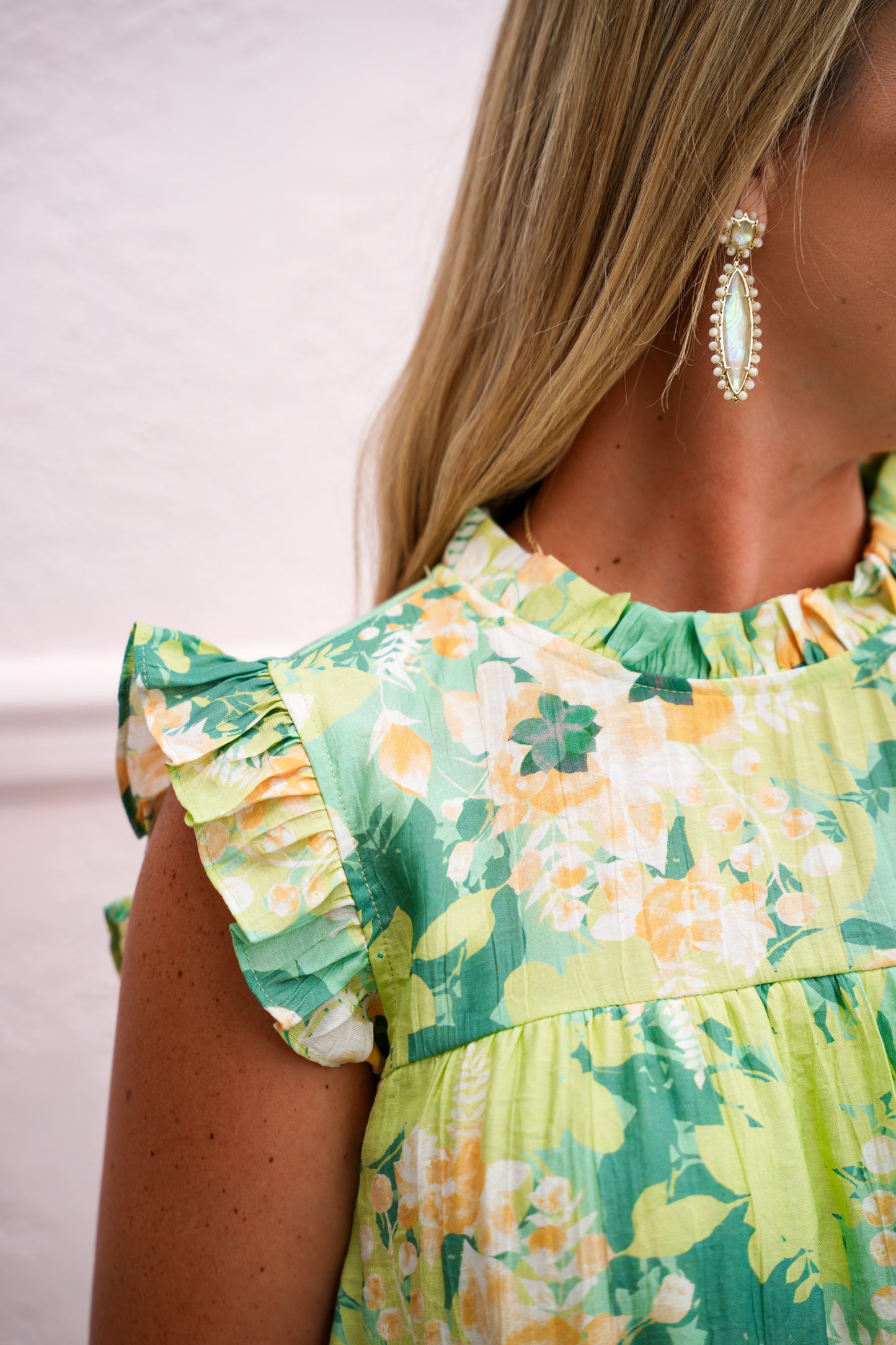 Sage Floral Babydoll Dress