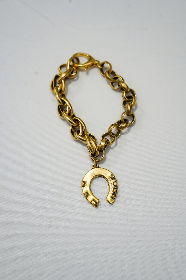 2 Chain Gold Horseshoe Bracelet