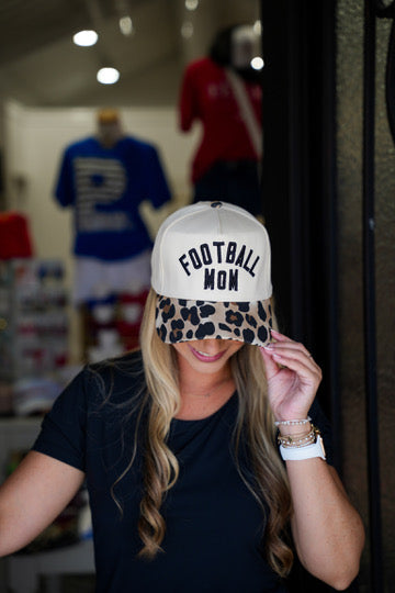Football Mom Leopard Trucker Hat