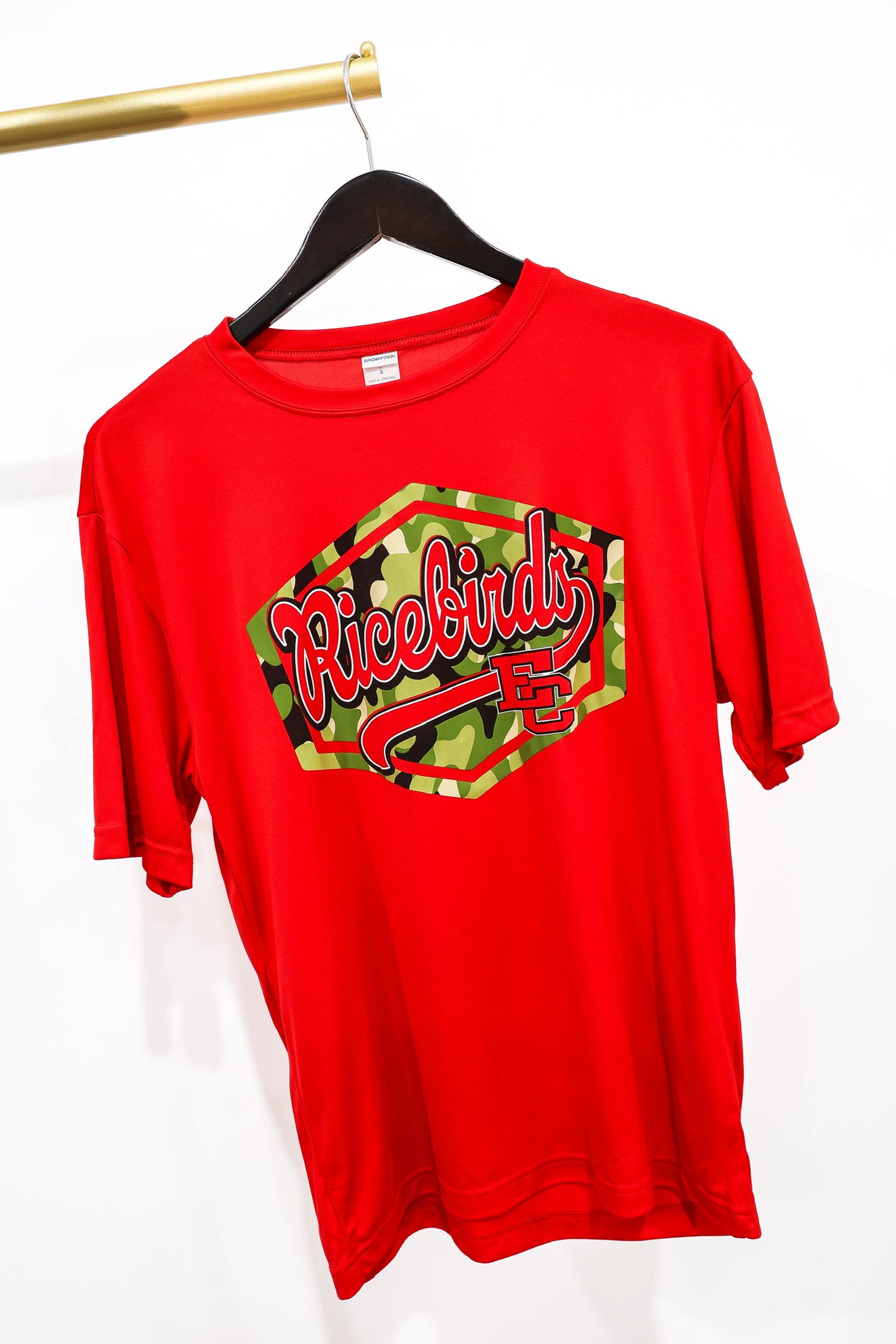 EC Ricebird Camo Red DriFit Tee