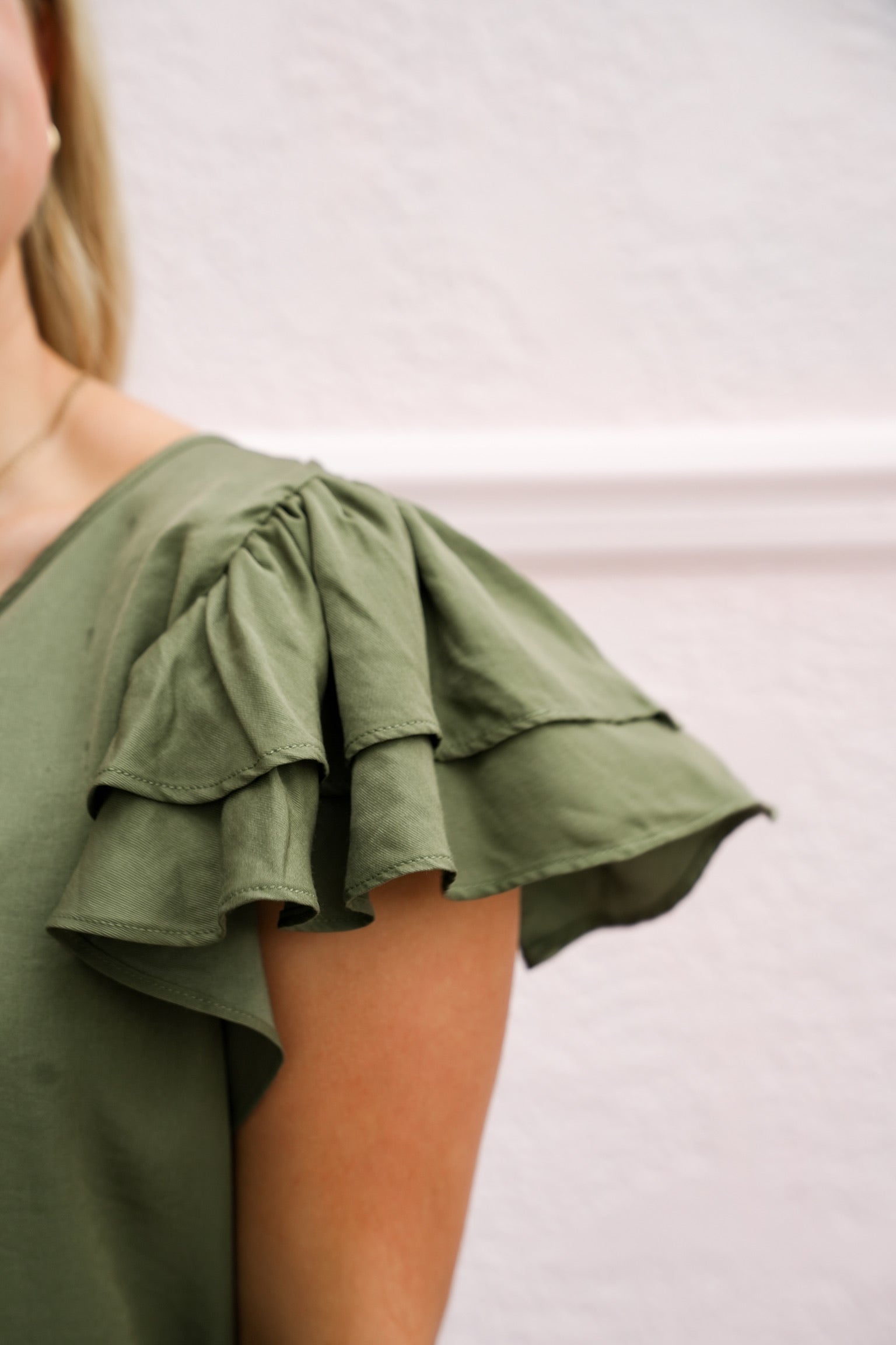 Khaki Short Sleeve Top - Southern Belle Boutique