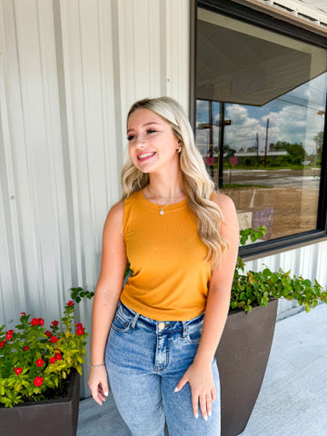 Cleo Tank - Ochre - Southern Belle Boutique