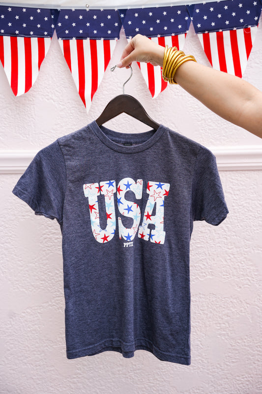 Starry USA Blue Youth Tee - Southern Belle Boutique