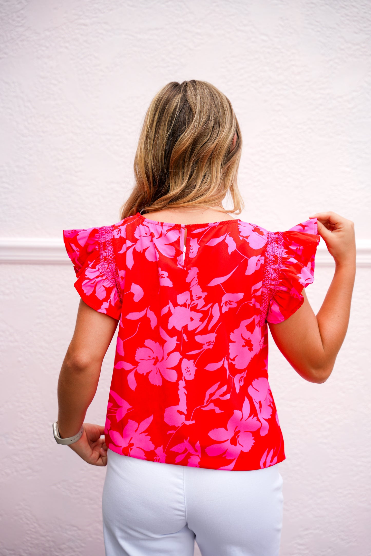 Red Ruffled Cap Sleeve Top - Southern Belle Boutique