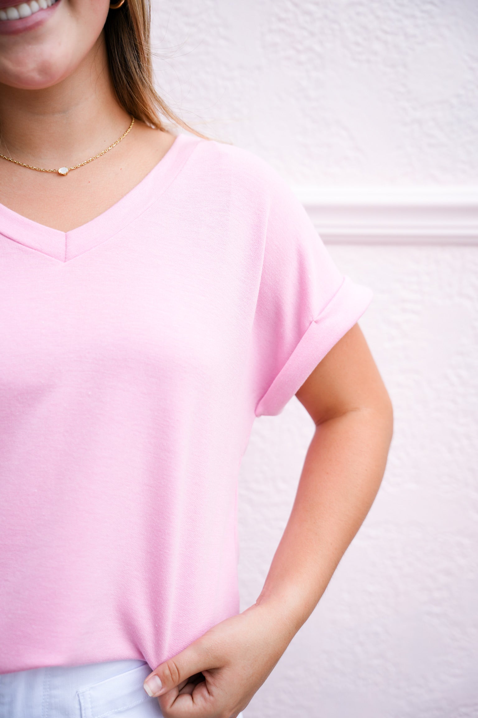 French Terry Top - Lt Pink - Southern Belle Boutique