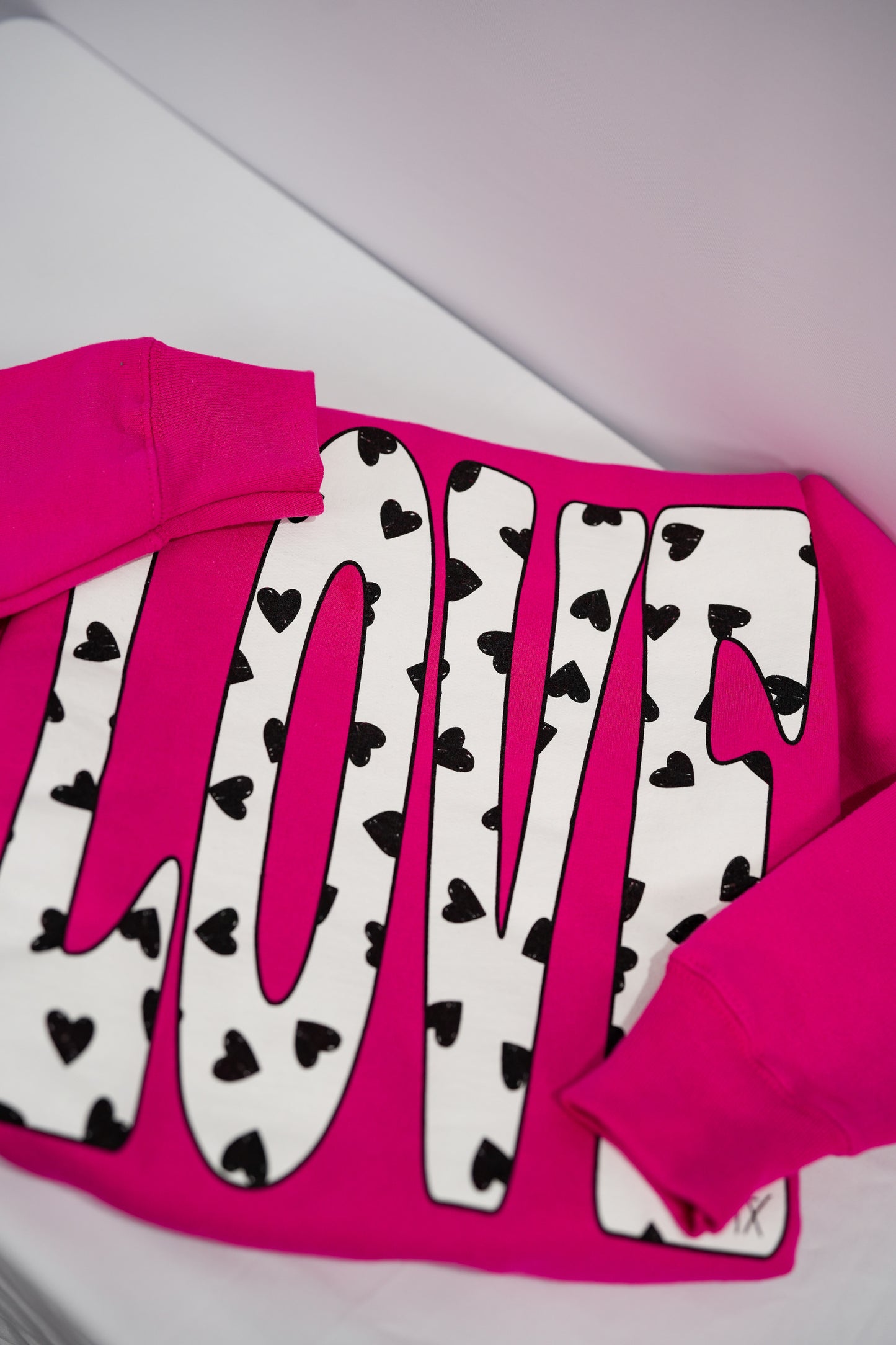 Hot Pink Love Hearts Sweatshirt - Southern Belle Boutique