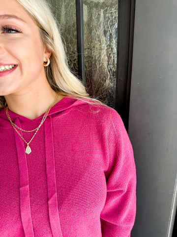 Magenta Hoodie Sweater - Southern Belle Boutique