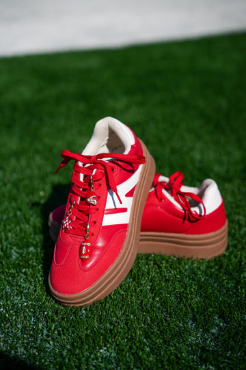 Topping Color Block Platform Sneaker - Red
