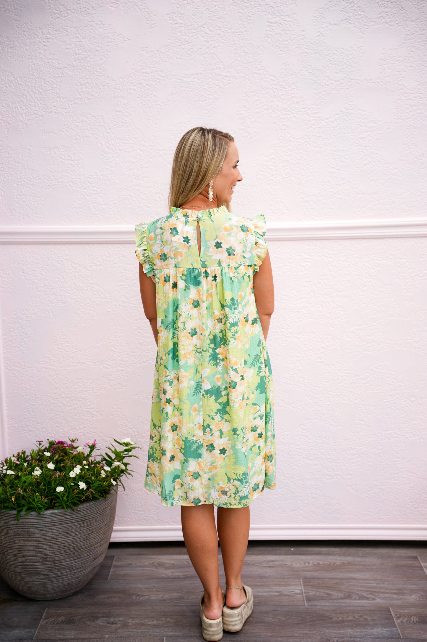 Sage Floral Babydoll Dress