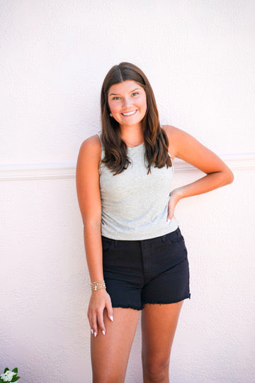 Cleo Top - Heather Grey - Southern Belle Boutique