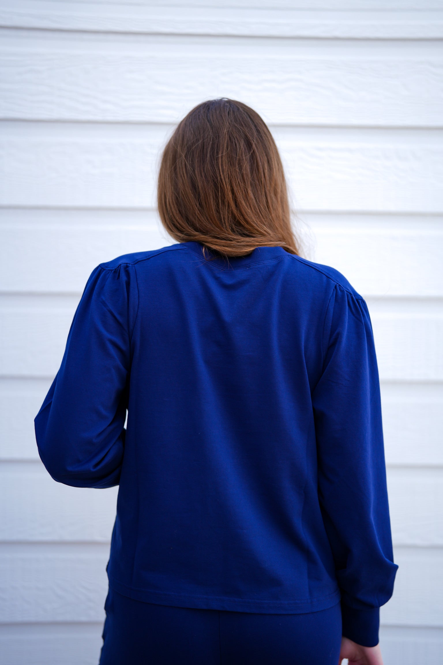 Kanni Crew Neck Puff Sleeve Top - Electric Indigo - Southern Belle Boutique