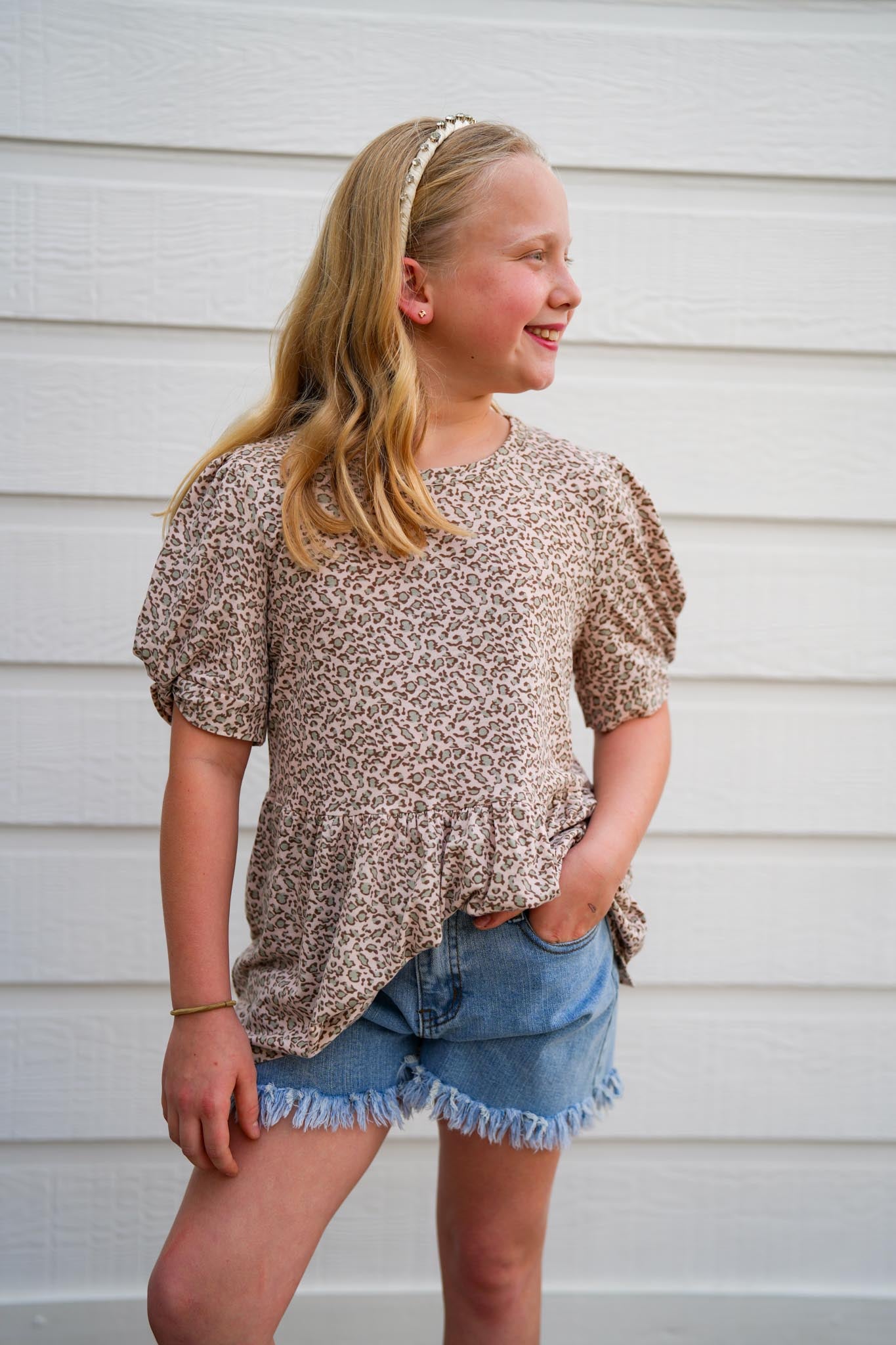 Leopard Knotted Puff Sleeve Top - Southern Belle Boutique