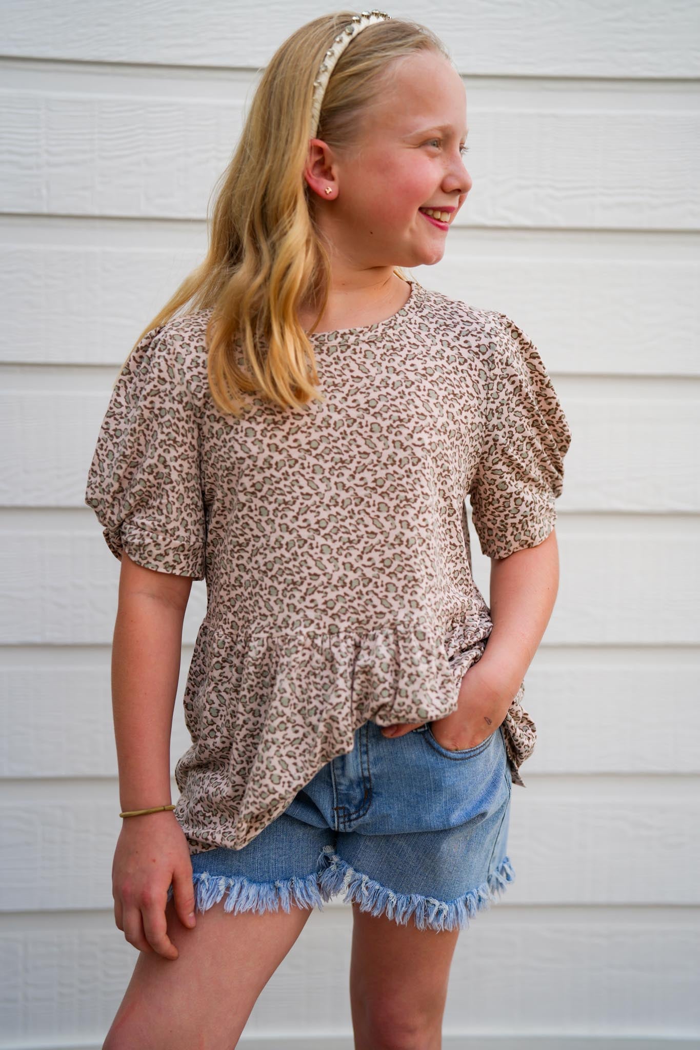 Leopard Knotted Puff Sleeve Top - Southern Belle Boutique