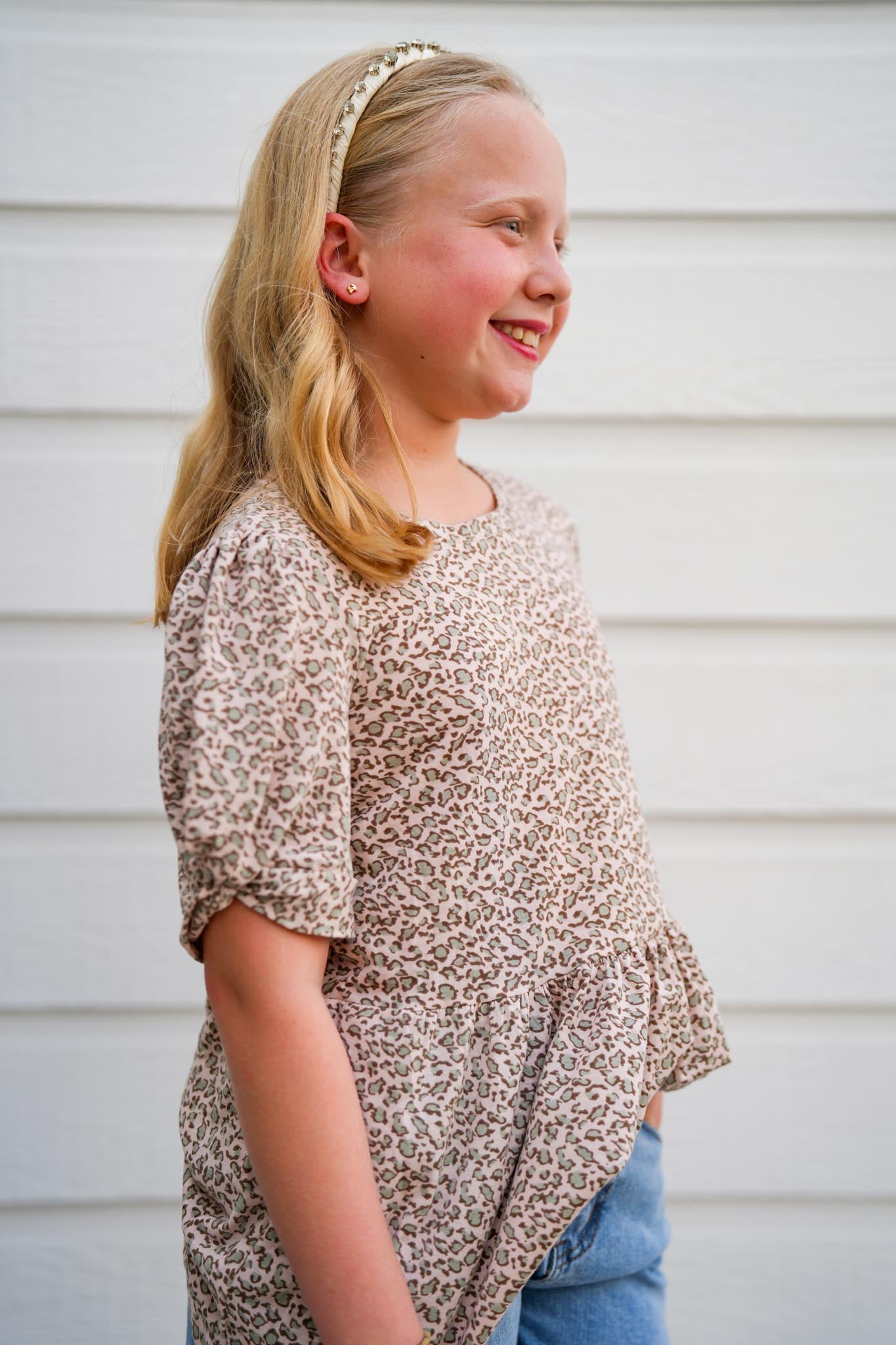Leopard Knotted Puff Sleeve Top - Southern Belle Boutique