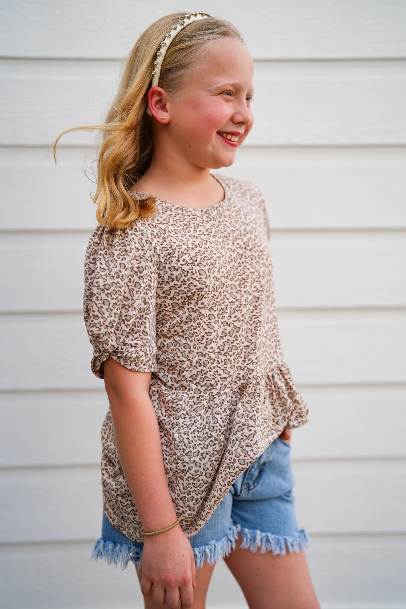 Leopard Knotted Puff Sleeve Top - Southern Belle Boutique