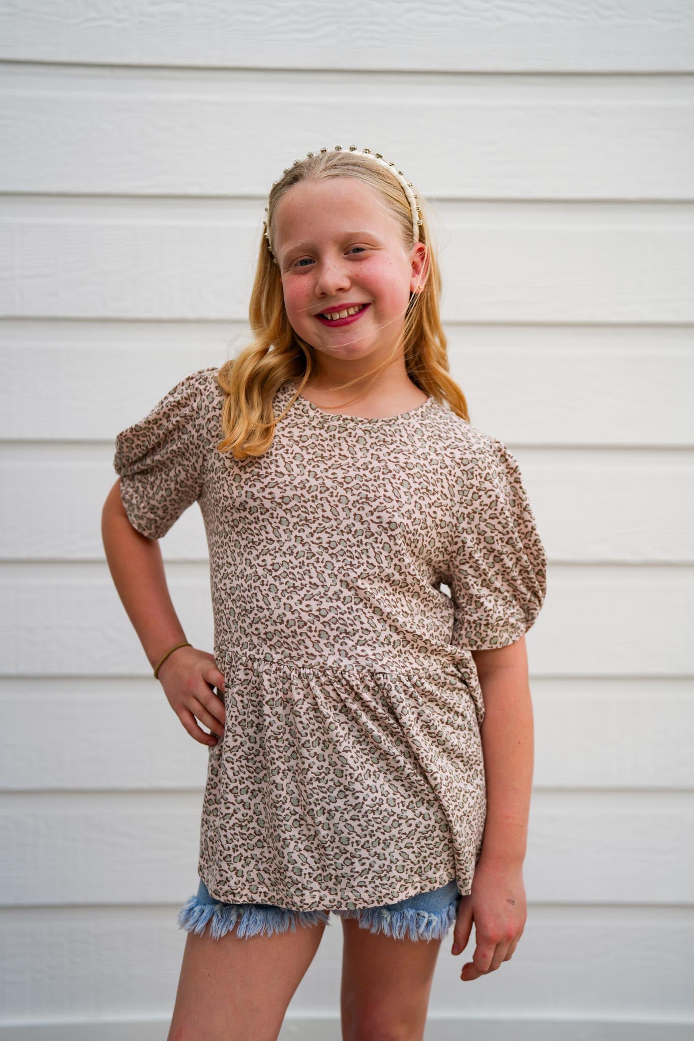 Leopard Knotted Puff Sleeve Top - Southern Belle Boutique