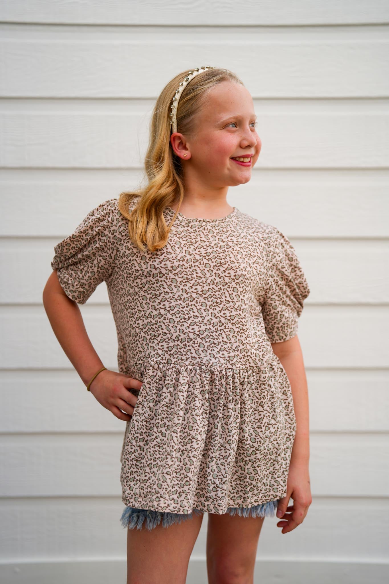 Leopard Knotted Puff Sleeve Top - Southern Belle Boutique
