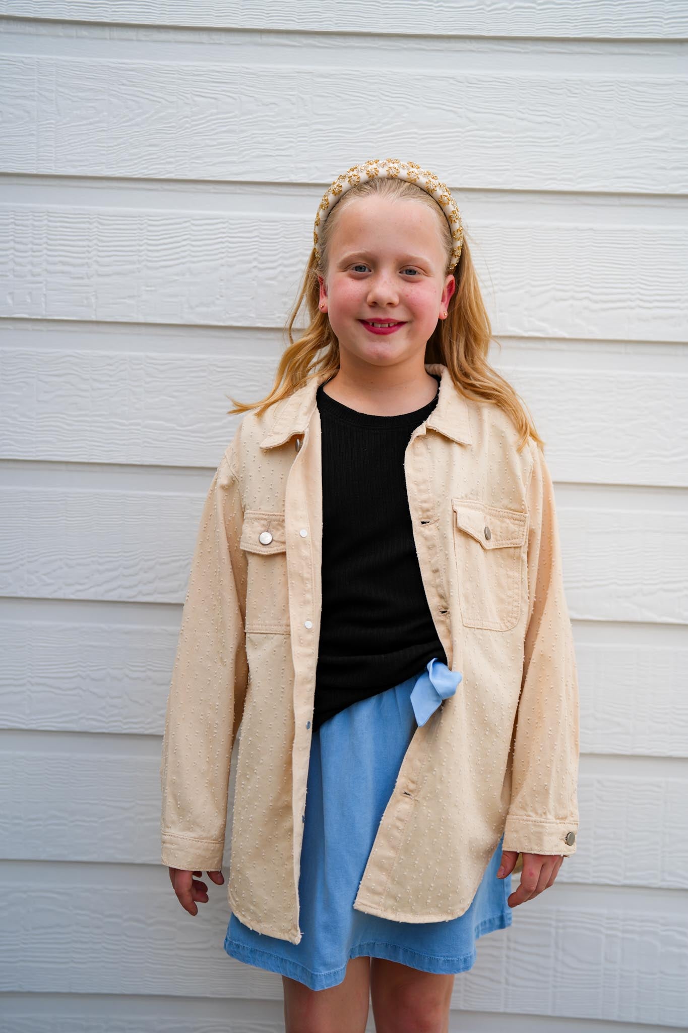 Distressed Detail Button Up Shacket - Southern Belle Boutique