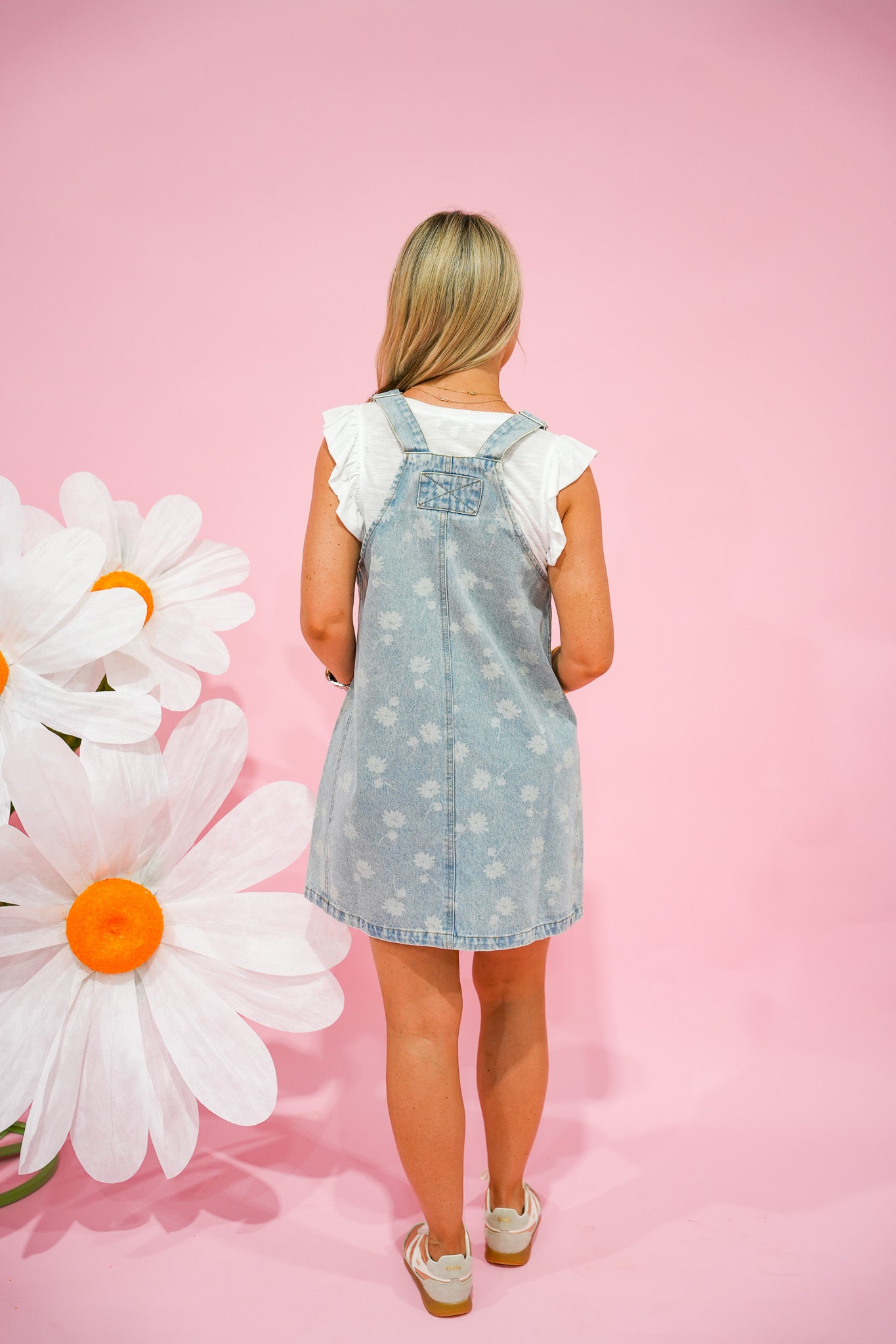 Dandelion Washed Denim Overall Mini Dress - Southern Belle Boutique