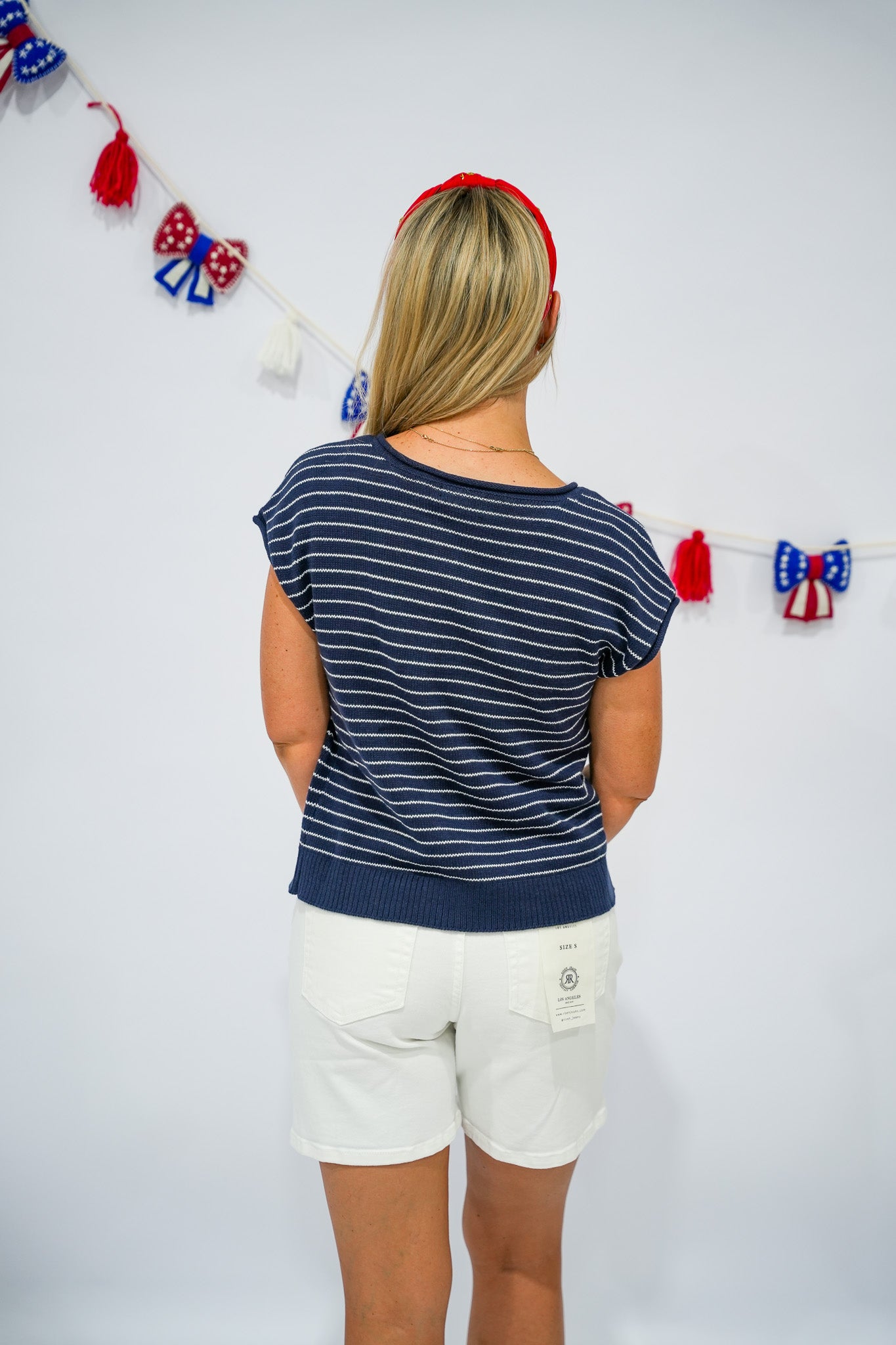 Navy Striped Button Down Cardigan - Southern Belle Boutique
