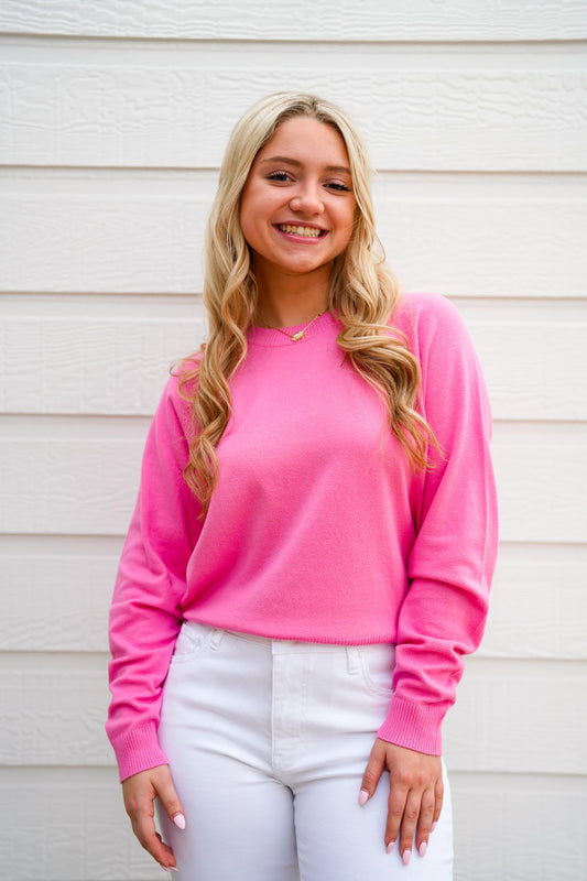 Maritza Sweater - Soft Cherry - Southern Belle Boutique
