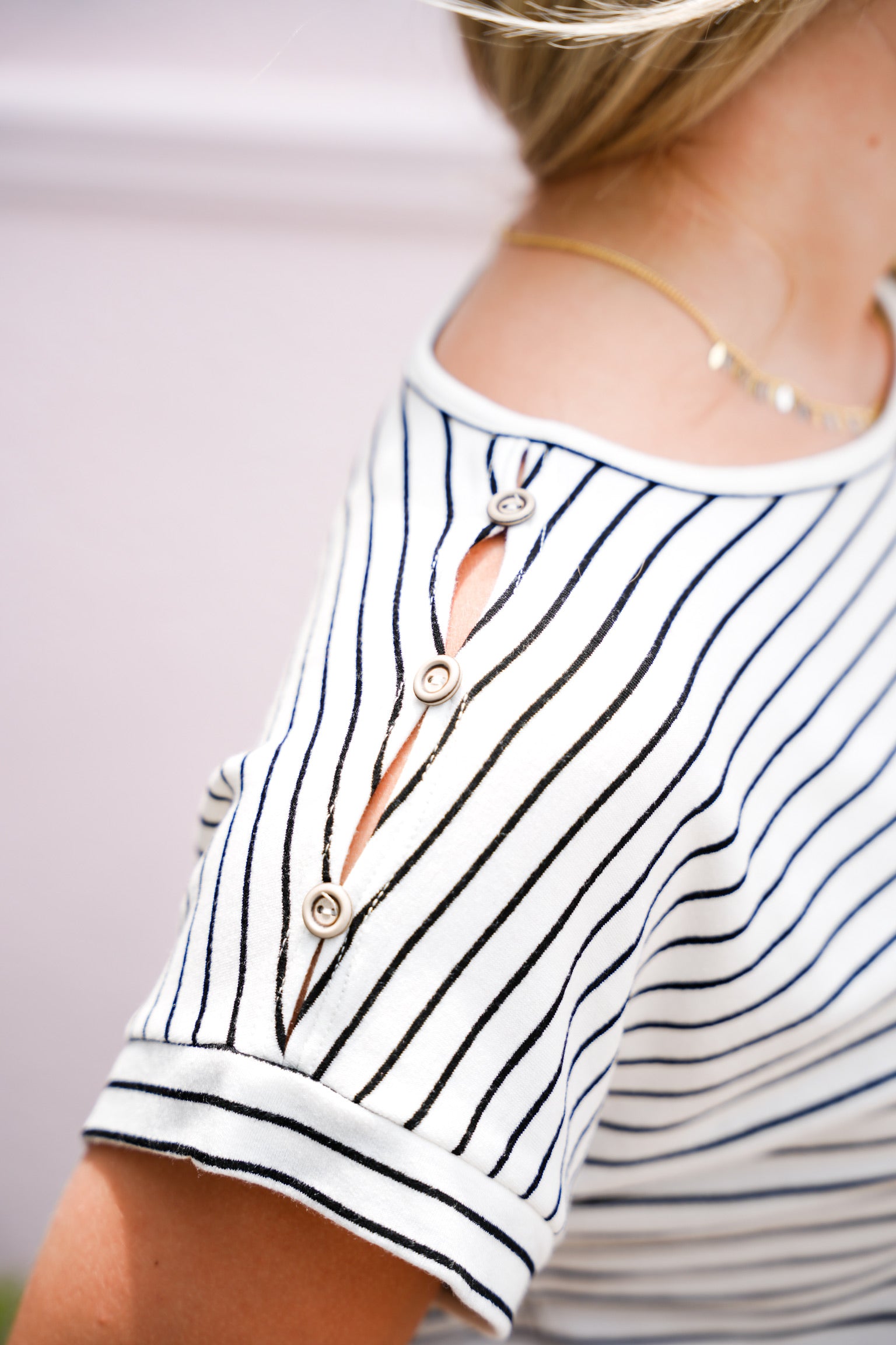 Ivory Black Striped Knit Top - Southern Belle Boutique