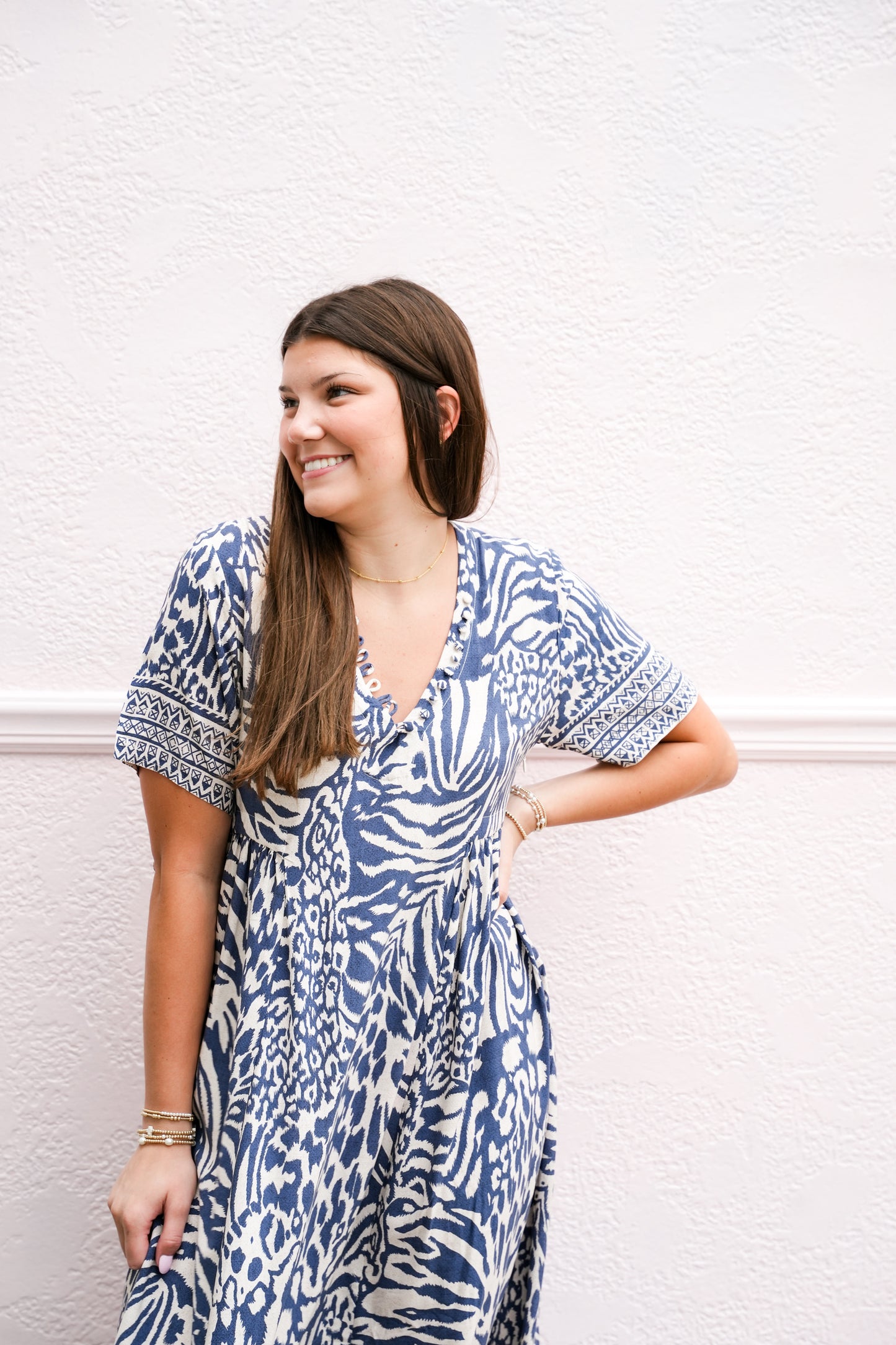 Blue Maggy Long Dress - Southern Belle Boutique