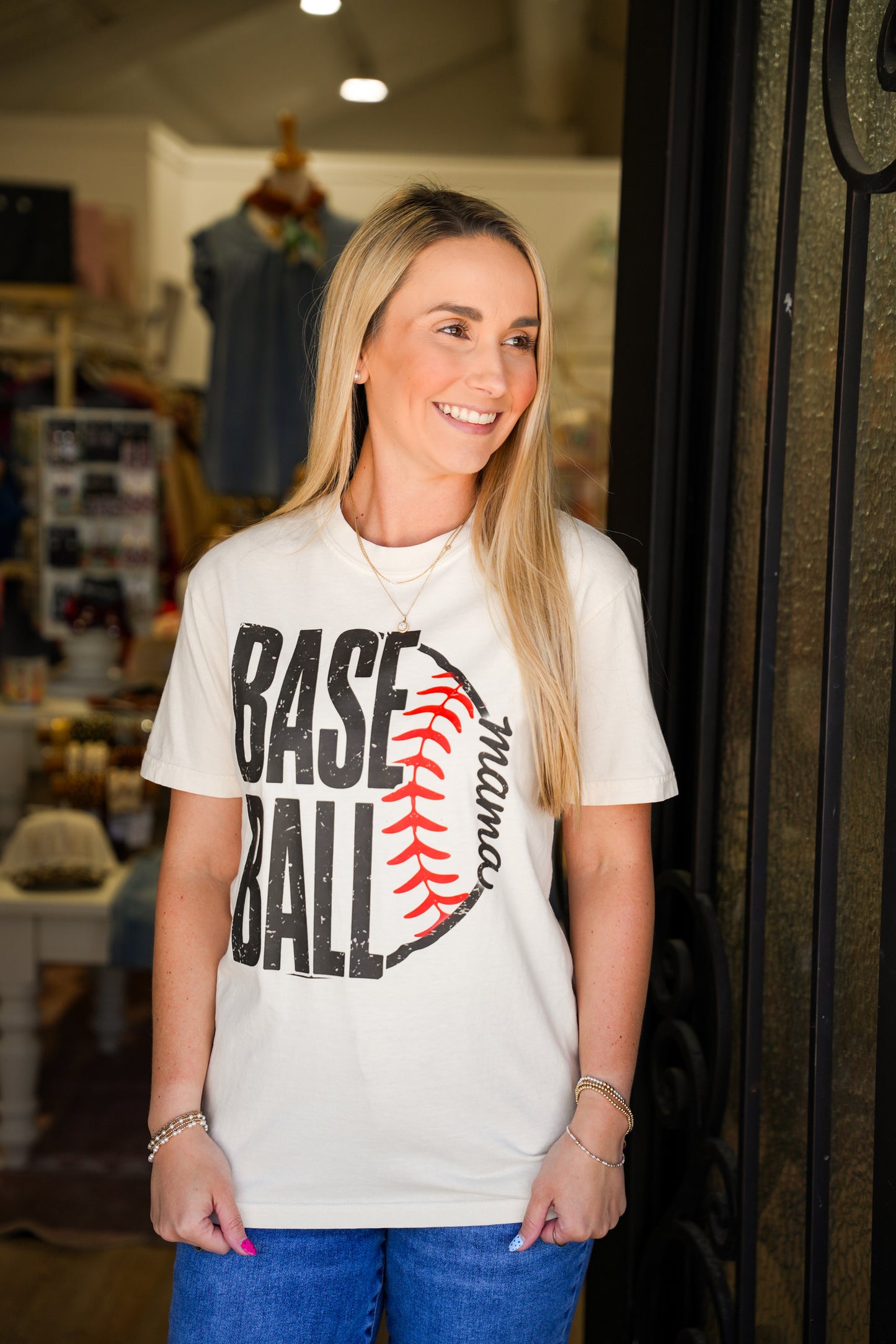 Baseball Mama Tee - Ivory - Southern Belle Boutique