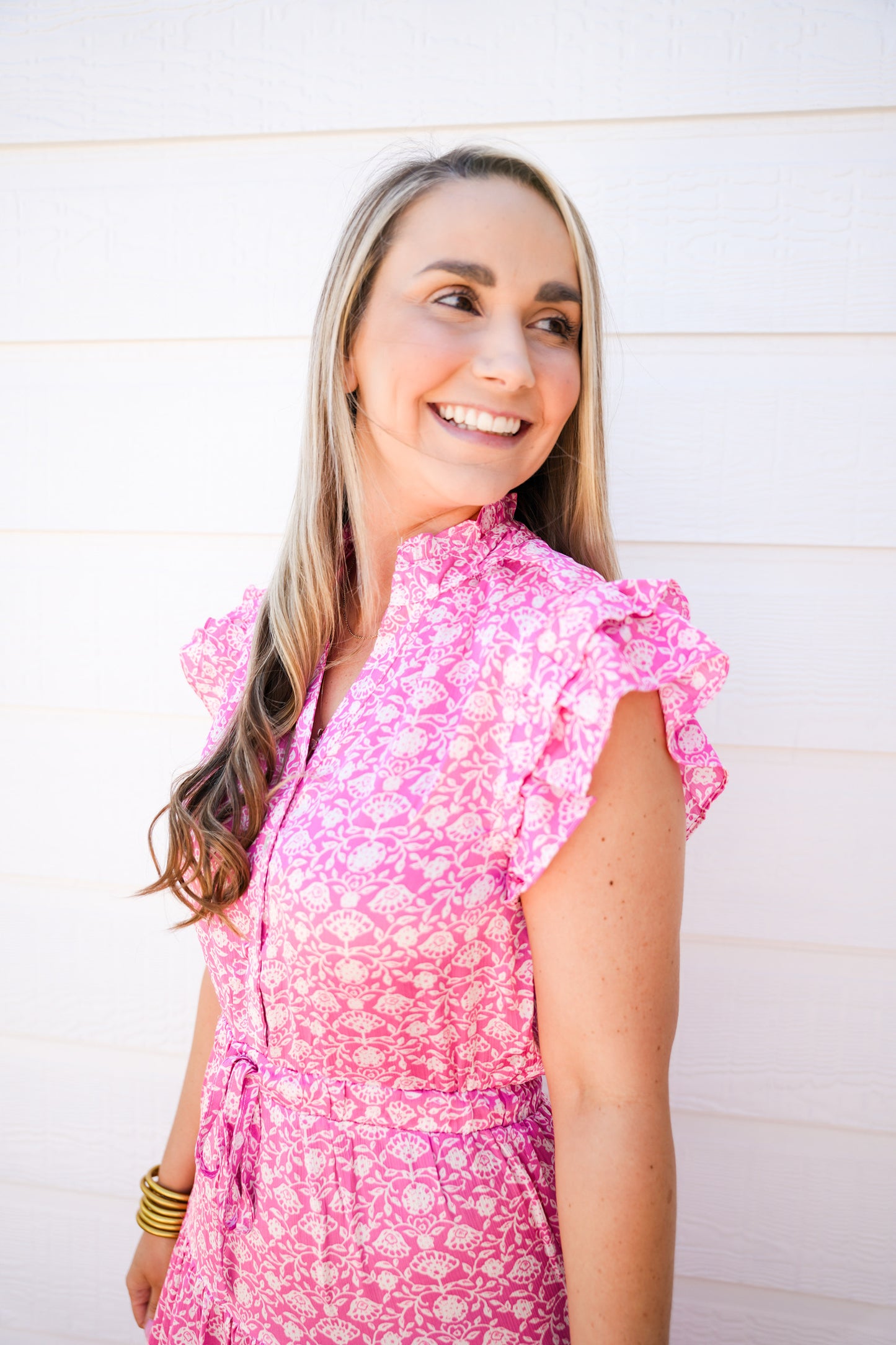 Pink Satin Tiered Maxi Dress - Southern Belle Boutique